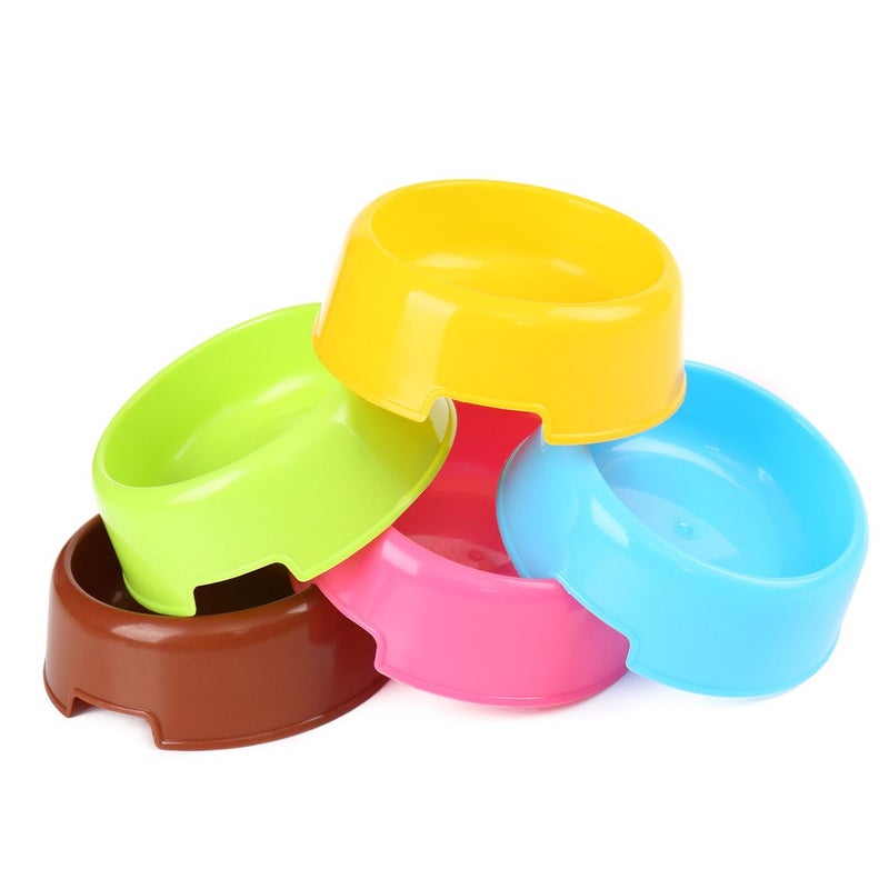 Bettli 5Pcs/Set Plastic Candy Color Pet Cat Dog Puppy Rabbit Animal Practical Food Water Bowl-Random Color - Image 2